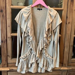 Anthropologie Ryu boho cardigan with ruffles and frills